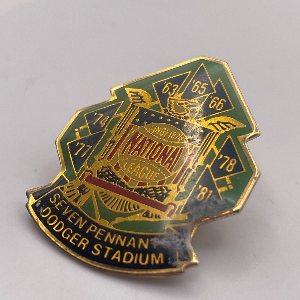 Vintage LA Dodgers Stadium 25th Anniversary Enamel Pin Seven Pennants 4 of 6